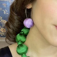 Lavender Silk Ball Drop Earrings