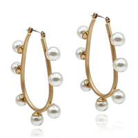 Gold And Pearl Hoop Earrings