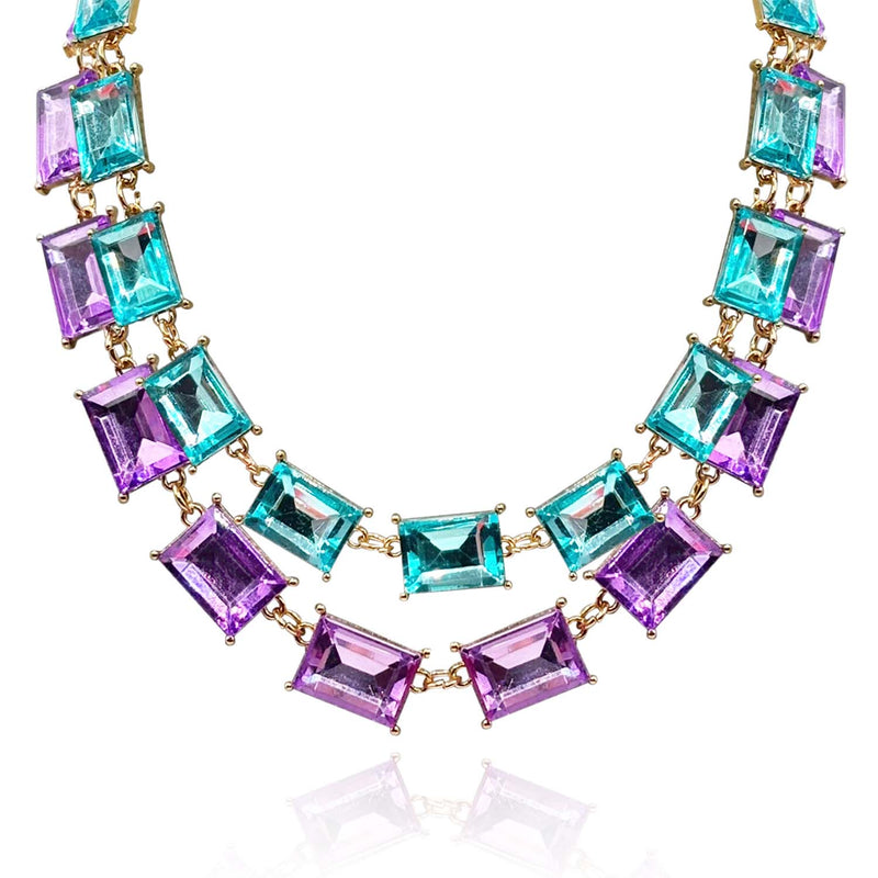 Light Amethyst Crystal Octagon Necklace