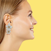 White Floral Earrings