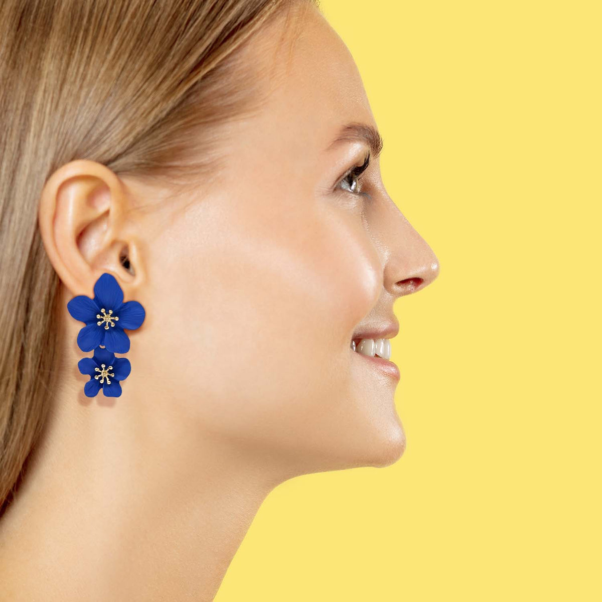 Blue Floral Earrings