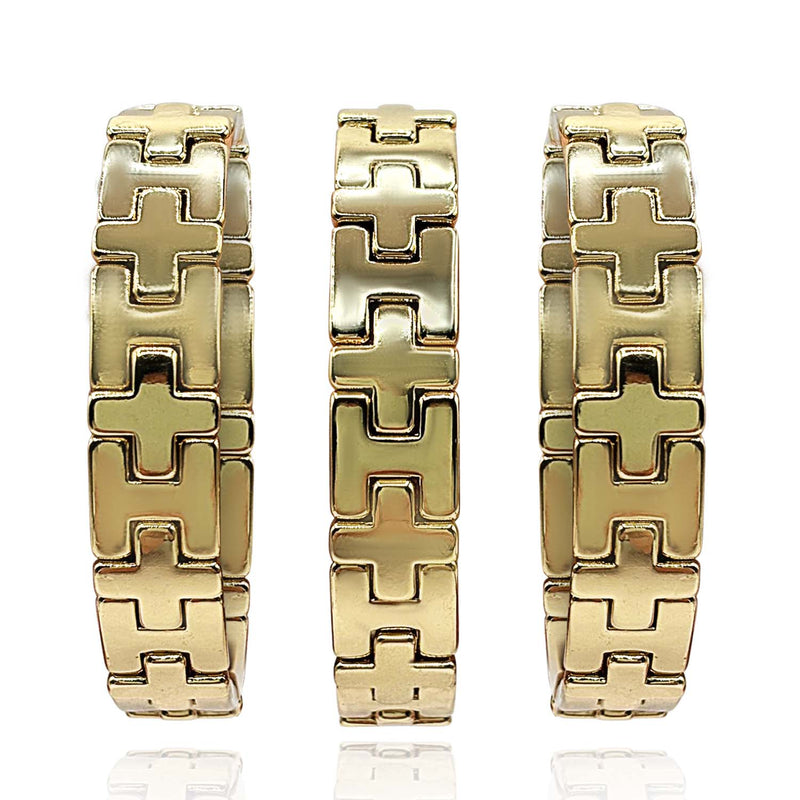 Three Piece Gold Plated H Design Bracelets