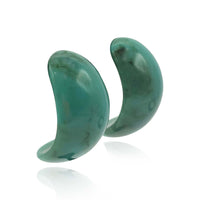 Turquoise Marbled Resin Semi Hoop Clip On Earrings