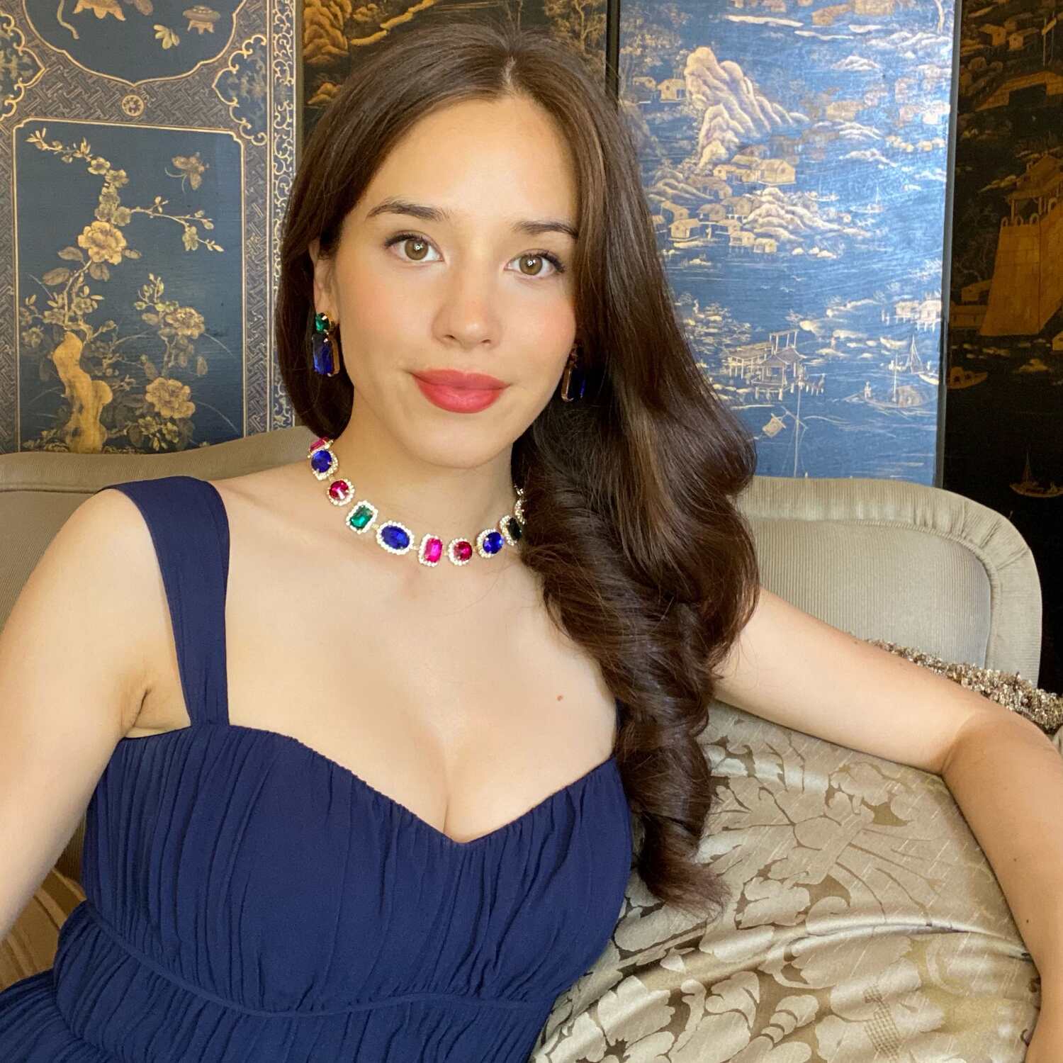 Collar de piedras preciosas multicolores Germaine